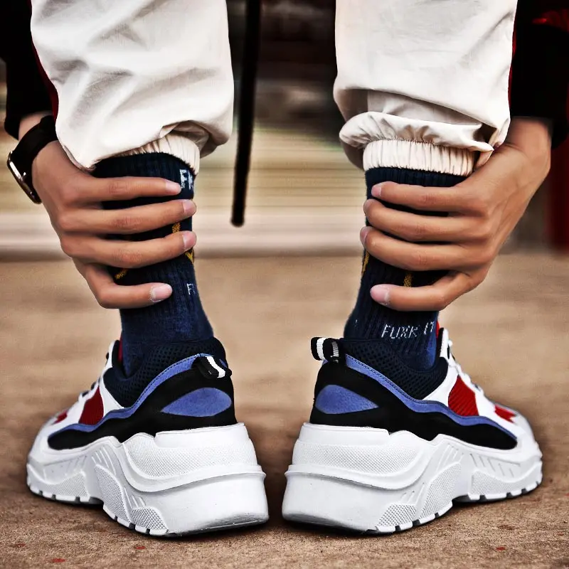 Харадзюку zapatillas hombre Deportiva массивные кроссовки, мужские кроссовки, спортивная женская спортивная обувь, мужская обувь на толстой подошве белого цвета для папы A-241