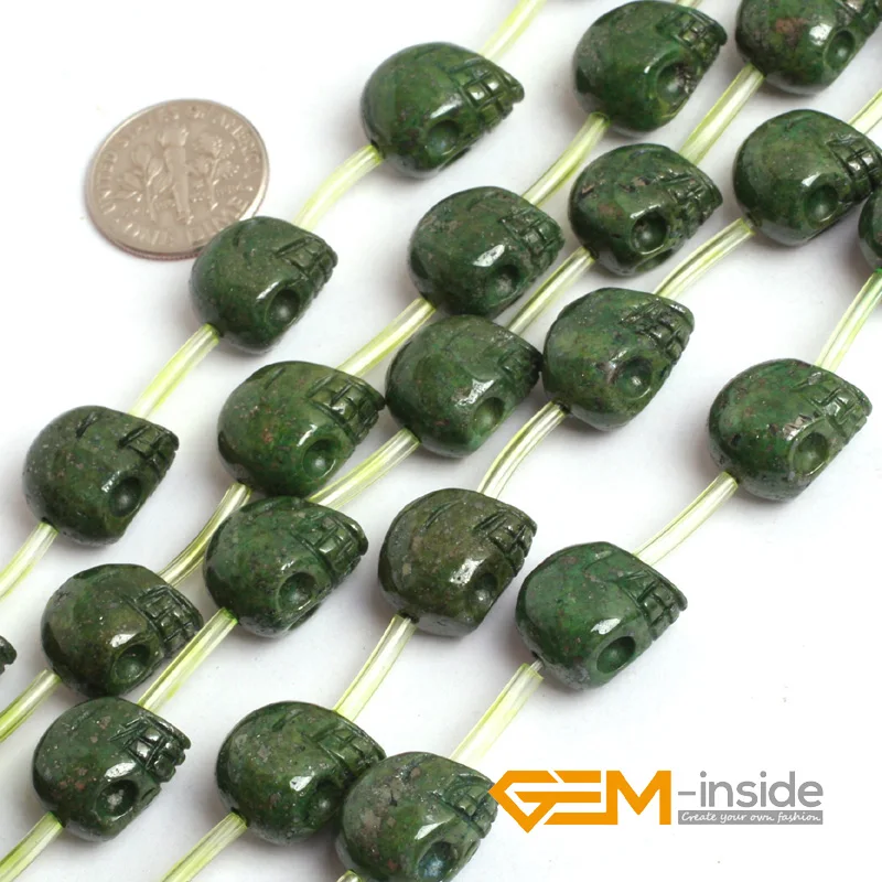 Зеленый пиритовый крашеный цвет резные череп бусины для Паракорда DIY россыпью