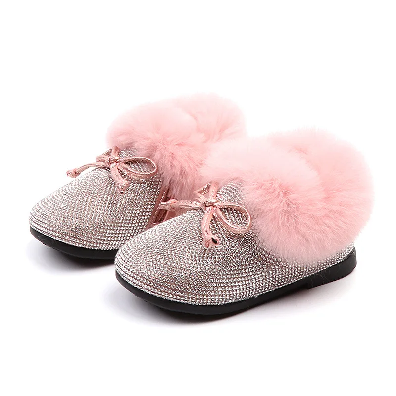 2018 зимняя детская обувь для маленьких девочек замшевые гетры ног с кроличьим