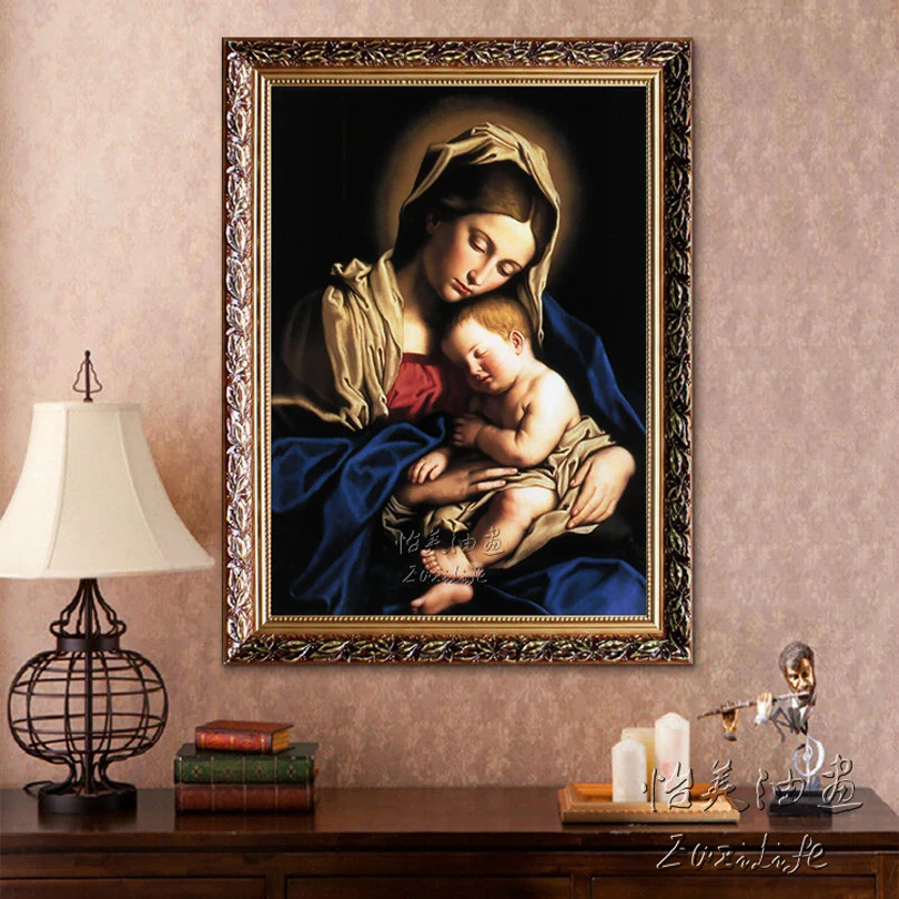 Мария Холдер ребенок Иисус Мать Печать постер и печать на холсте настенные