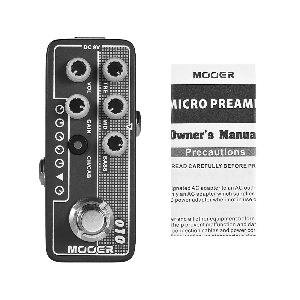 MOOER MICRO PREAMP серии 010 два камня современный классический цифровой Предварительный усилитель гитарный эффект педаль настоящий обход - Цвет: Черный
