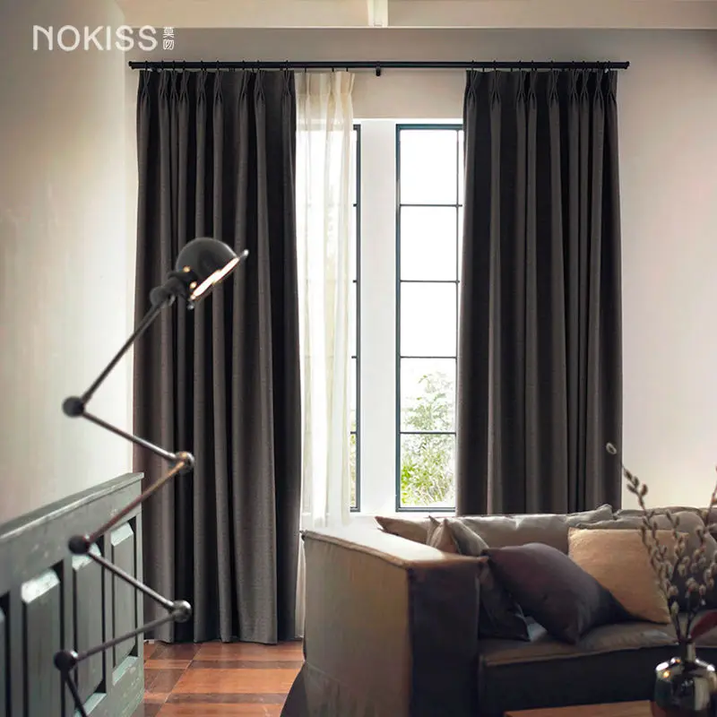 Сплошные Цвета Плотными Шторами для Спальни Искусственной Белье Шторы Окна