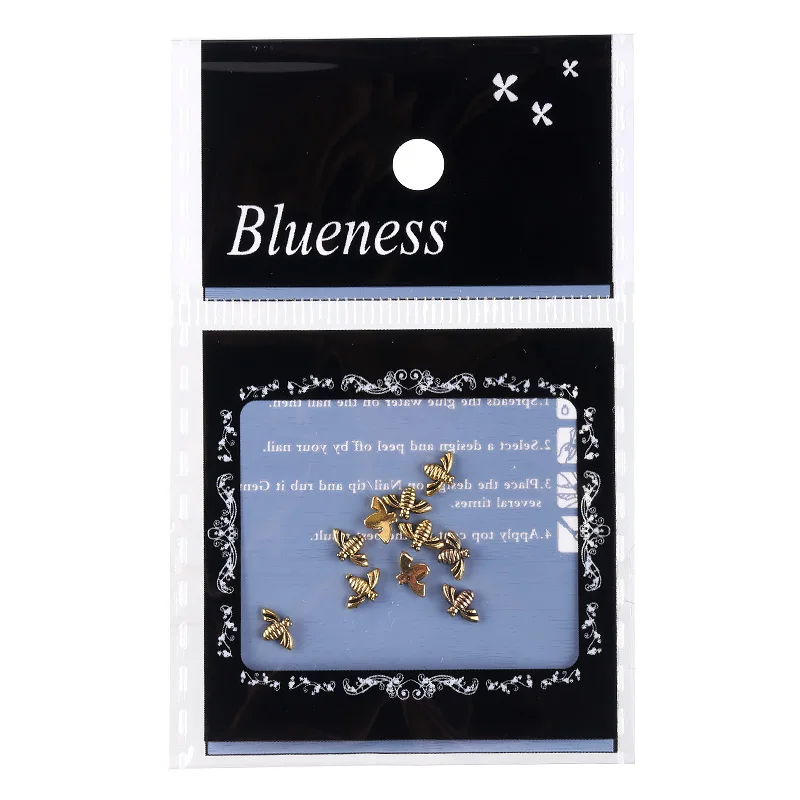 Blueness 10 шт./лот золотистые серебристые маленькие пчелы дизайн стразы аксессуары
