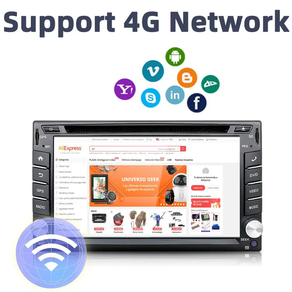 Bosion Универсальный 2 Din Android 10 0 автомобильный dvd плеер GPS + wifi bluetooth радио