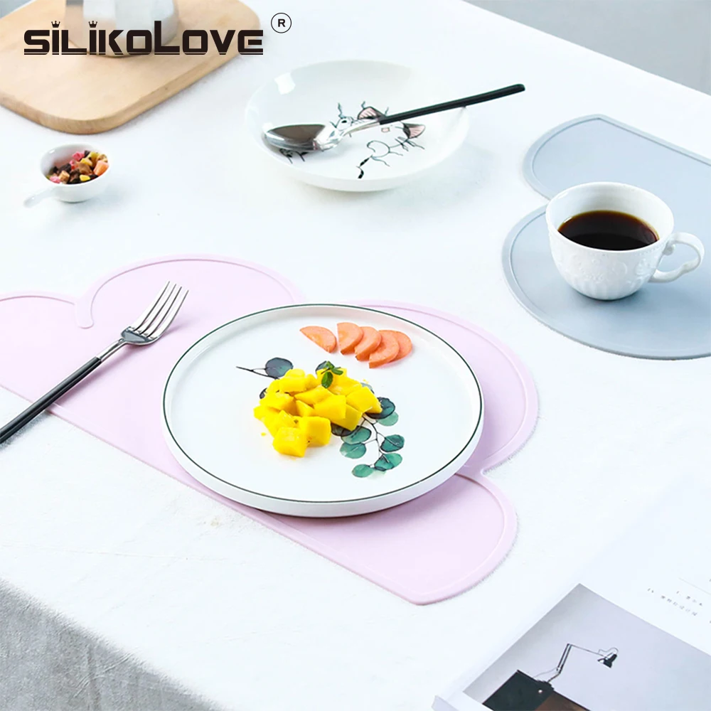 SILIKOLOVE милый силиконовый коврик FDA детский в форме облака для стола без BPA
