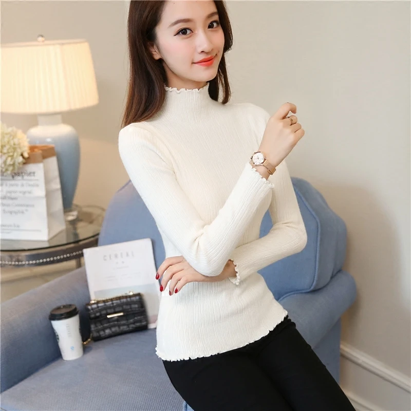 Корейский осенне-зимний вязаный свитер для женщин Pull Femme Тонкий удобный