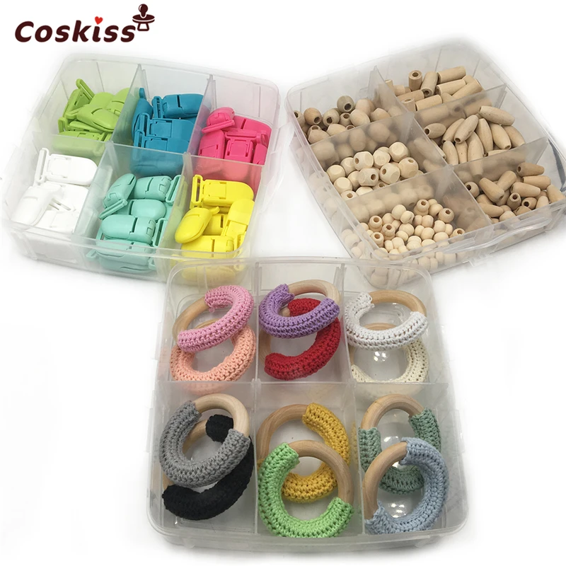 3 коробки деревянный Прорезыватель вязания крючком кольцо деревянные капли воды