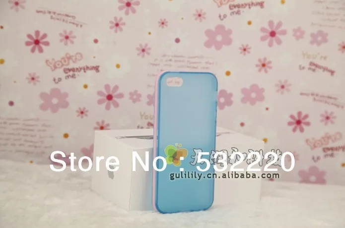 Min order is 10USD! Free shipping Candy-colored TPU matte box jelly color water phone sets for Iphone 5 designs |