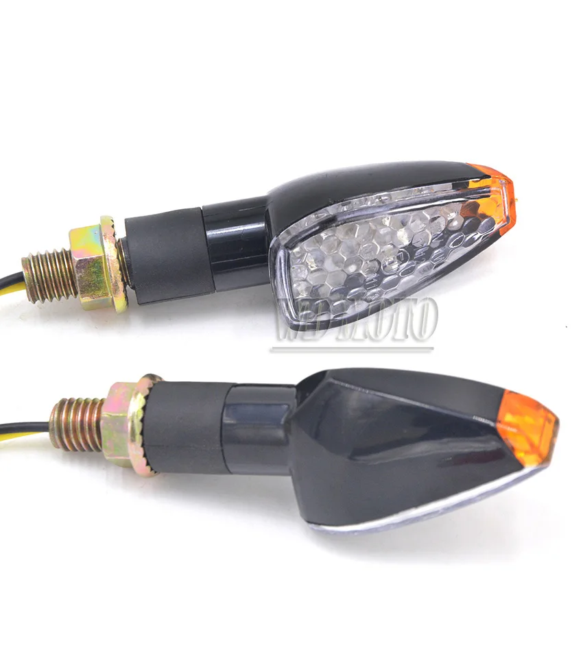Новый Мотоцикл Черный Корпус Прозрачные Линзы 14 LED Янтарный Сигналы Поворота