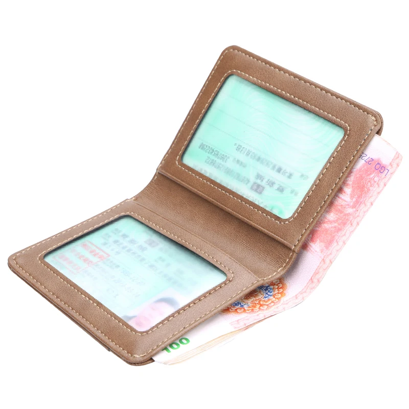 Ультратонкий кожаный мужской кошелек брендовые короткие кредитницы мини