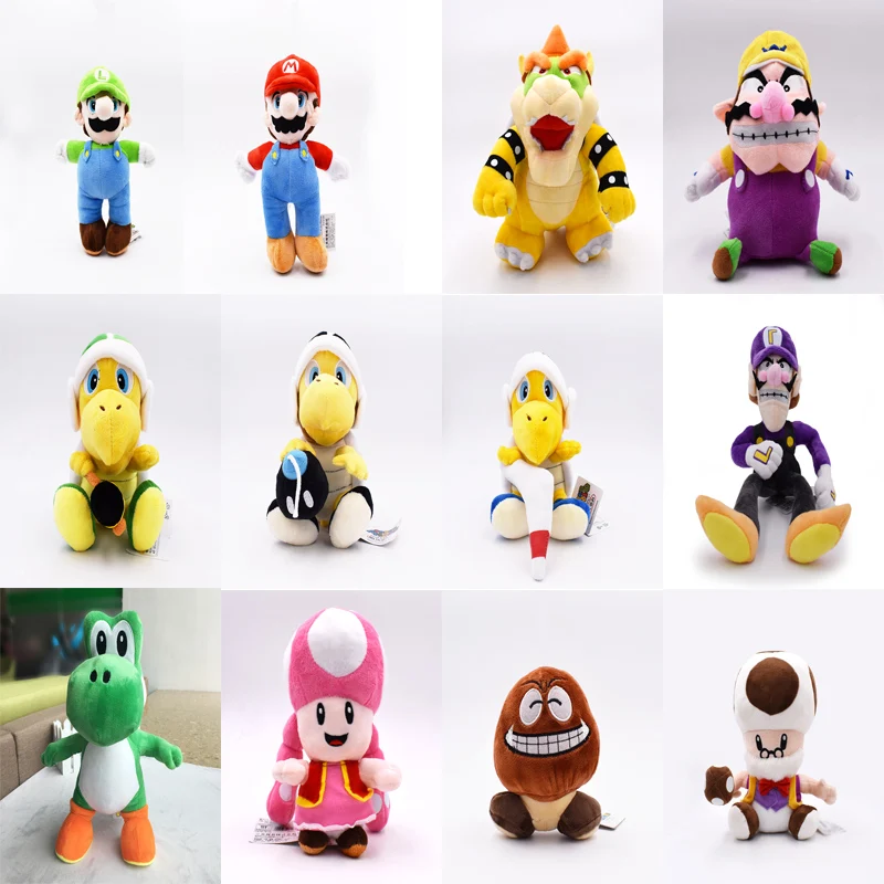 Супер Братья Марио плюшевый Йоши Koopa Troopa с молотком Бумеранг Wario Waluigi Гумба гриб старый человек Toadette горячие игрушки детские