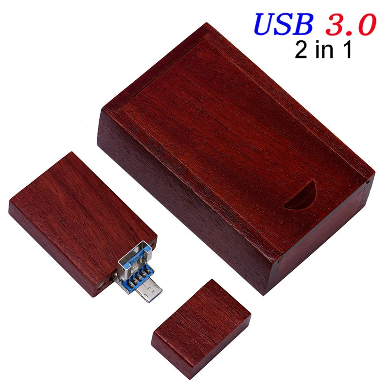red wood JASTER 2 в 1 OTG флеш-накопитель USB 3,0 64 ГБ 32 ГБ 16 ГБ 4 ГБ U диск Флешка для смартфона карта памяти, Флеш накопитель - Цвет: red wood