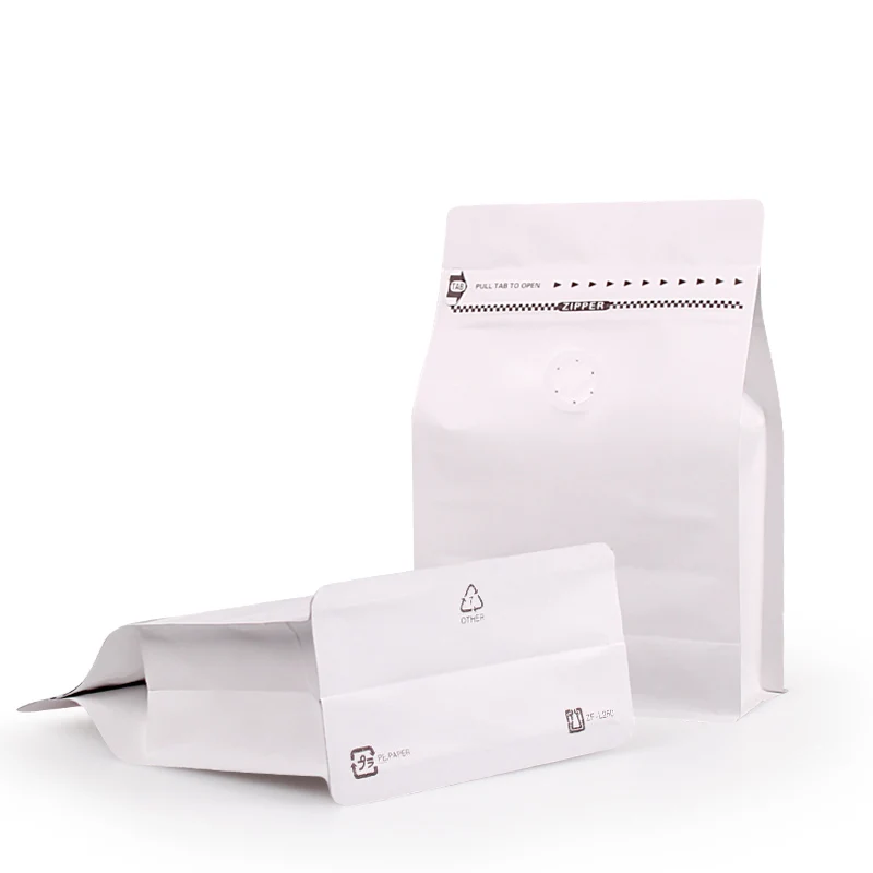 100pcs half pound white kraft paper Lamination aluminum foil ziplock packaging bag coffee side sealed zipper with valve | Дом и сад