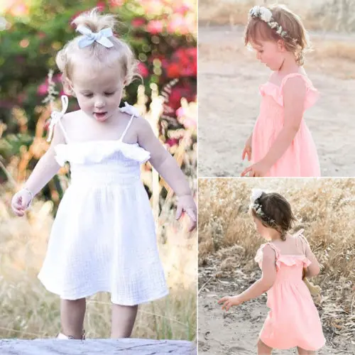 Infant Toddler Kids Baby Girls Halter Tutu Dress Party Beach Pageant Dresses | Детская одежда и обувь