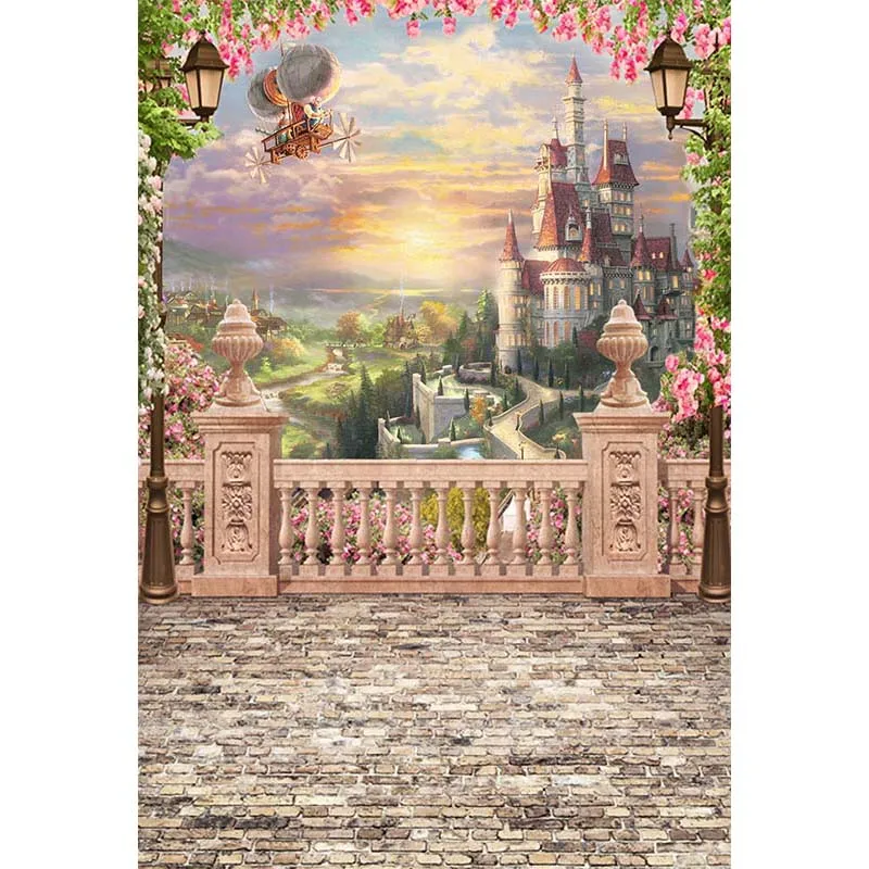 

Palace Balcony Flower Photo Background Photography Backdrops Quality Vinyl
