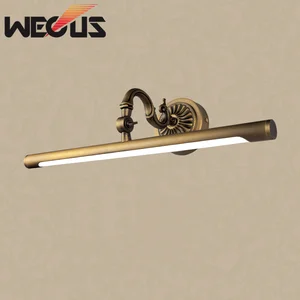 Зеркальный светильник медный светодиодный, 45 см, 8 Вт, в европейском стиле