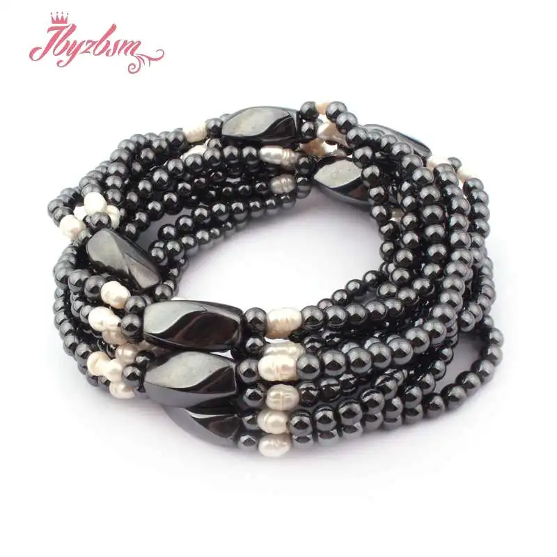 Круглые (без магнита) бусины 4 мм из гематита и натурального камня для племенных