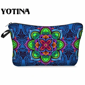 Yotina сумка для макияжа женская косметичка с разноцветным рисунком 3D печать несессер сумка для путешествий Органайзер косметичка