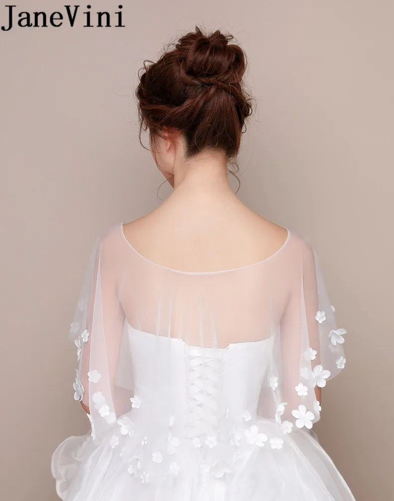 Простое свадебное платье-накидка с цветами jaevini 2019 свадебные тюлевые палантины