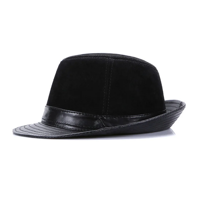 Зимние шапки Stetson Fedoras из натуральной кожи с широкими полями в британском стиле для мужчин/женщин, черные шляпы Gentman 56-58 см, джазовые хип-хоп шапки Gorras