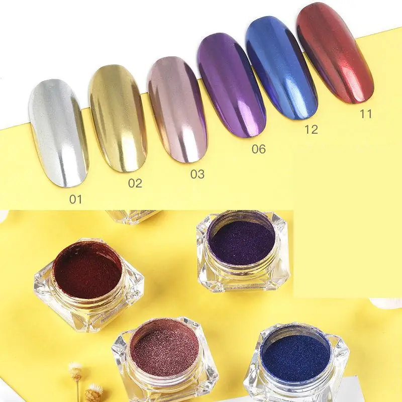 1.5g Mirror Glitter Nail Chrome Pigment Laser Art Decorations Shinning Dust Aurora Powder nail color painting | Канцтовары для
