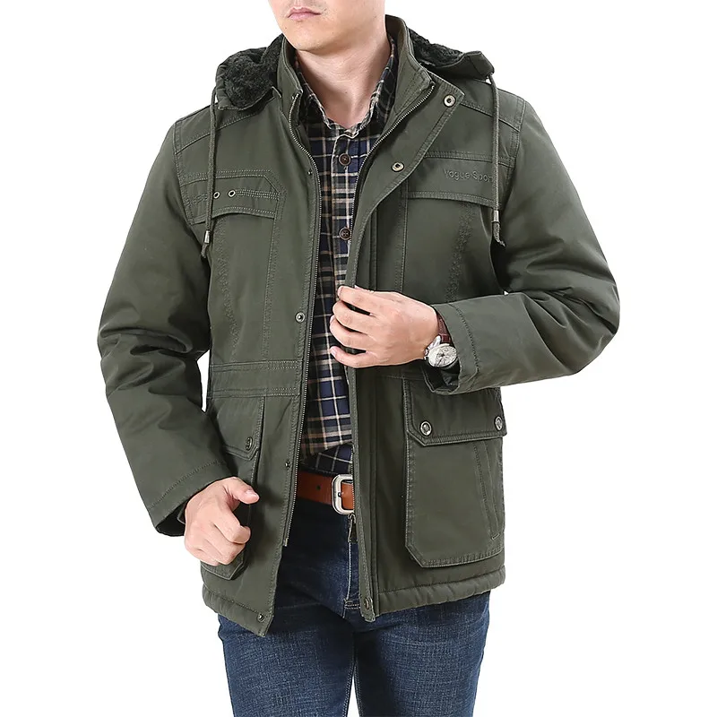 Army Green TIEPUS, зимняя мужская куртка, модное хлопковое теплое пальто в стиле милитари размера плюс 5XL, 6XL, 7XL, 8XL, ветровка, мужская куртка с капюшоном - Цвет: Army Green