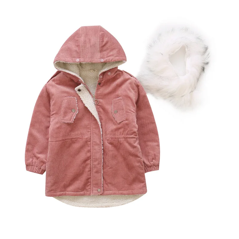 

Girls' Cotton-padded Coat Embroidered Hooded Foreign-style Coat Children Cotton-padded Jacket