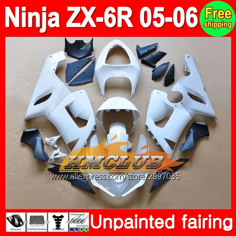 

Body Unpainted Full Fairing Kit For KAWASAKI NINJA ZX-6R 05-06 ZX6R ZX 6R 6 R ZX636 636 ZX-636 05 06 2005 2006 Fairing