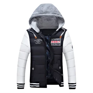 Хлопковая куртка для мужчин; Повседневная Толстая теплая зимняя куртка с капюшоном; Верхняя одежда в стиле пэчворк; Ветровка; Сезон осень-зима; Стеганое классическое пальто