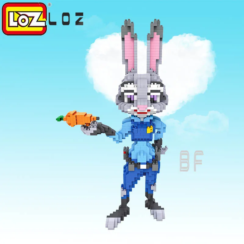 without box LOZ Большой размер строительные блоки игрушки Фигурки большого размера лиса и кролик игрушки для детей - Цвет: without box