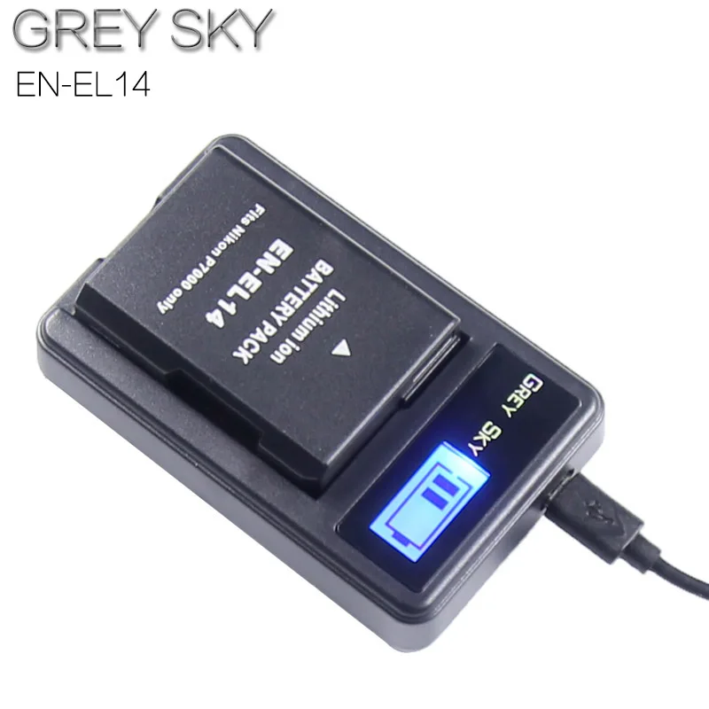 Акумуляторная батарея EN-EL14 EN-EL14a ENEL14 RU EL14 EL14a Батарея+ ЖК-дисплей USB Зарядное устройство для Nikon D3100 D3200 D3300 D5100 D5200 D5300 P7000