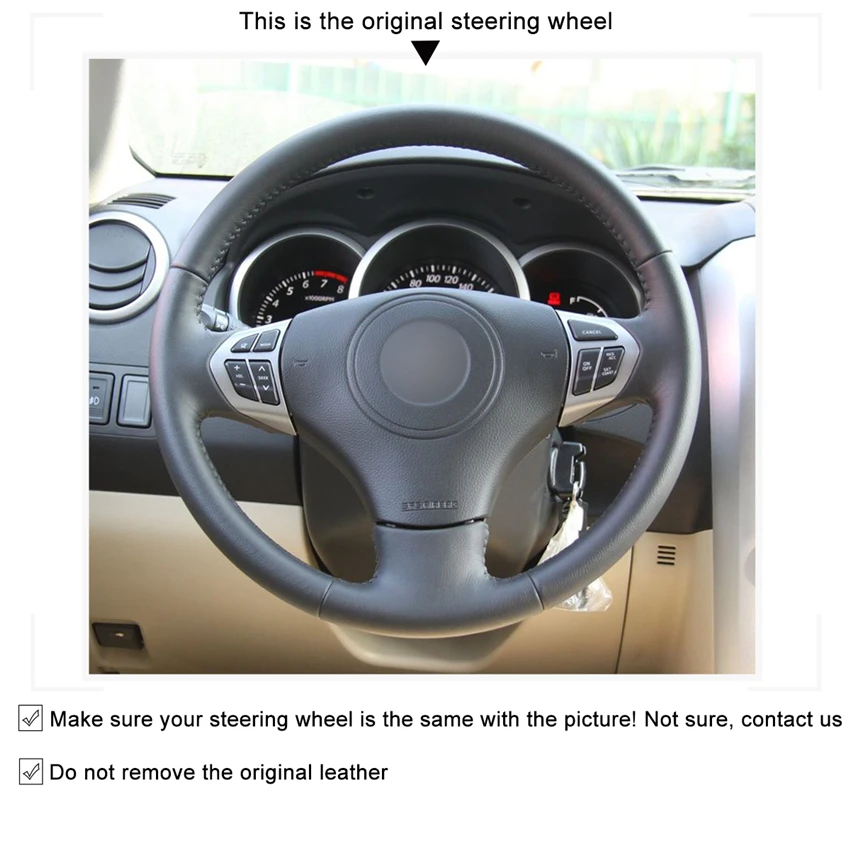 MEWANT Black Artificial Leather Car Steering Wheel Cover for Suzuki Grand Vitara 2006 2007 2008 2009 2010 2011 2012 2013-2014 | Автомобили