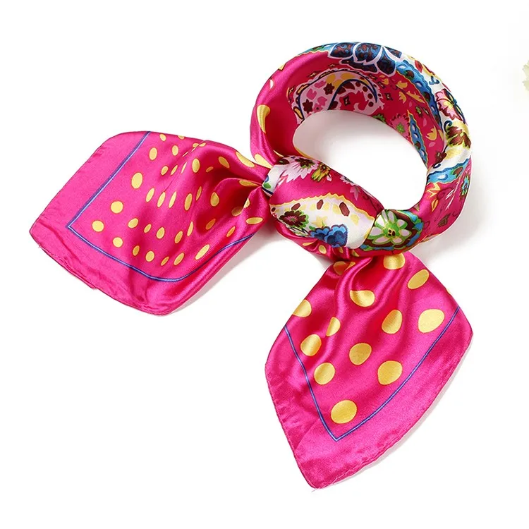 

Квадратные шарфы, шелковый шарф, роскошные шарфы, шейный платок 60 см, дизайнерский платок, весенний глушитель, в горошек, BC01