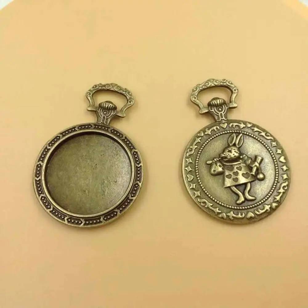 

10 шт./лот античный бронзовый сплав Кролик на основе Cobachon Charm 45x65mm