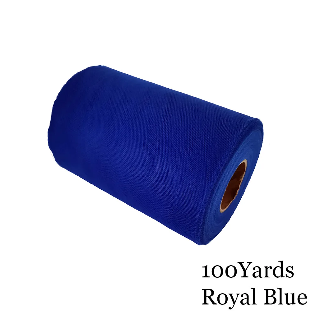 Royal Blue 15 см, 100 ярдов, фатиновая пачка в рулоне, 6 дюймов, Тюлевая пачка для душа для малышей, сделай сам, для свадебной вечеринки, дня рождения, без шитья, вечерние пачки, декоративные принадлежности - Цвет: Royal Blue