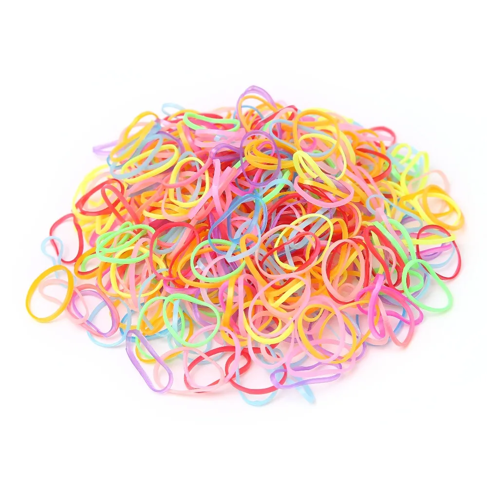 1000pcs Baby TPU Elastic Hair Band Child Ties Kids Scrunchy Girls Ponytail Holder Rubber Bands Accessories | Детская одежда и
