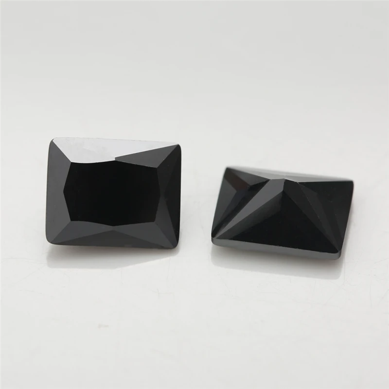 50Pcs Rectangle Shape 5A Black Color CZ Stone 2x3-13x18mm Synthetic Gems Cubic Zirconia For Jewelry | Украшения и аксессуары