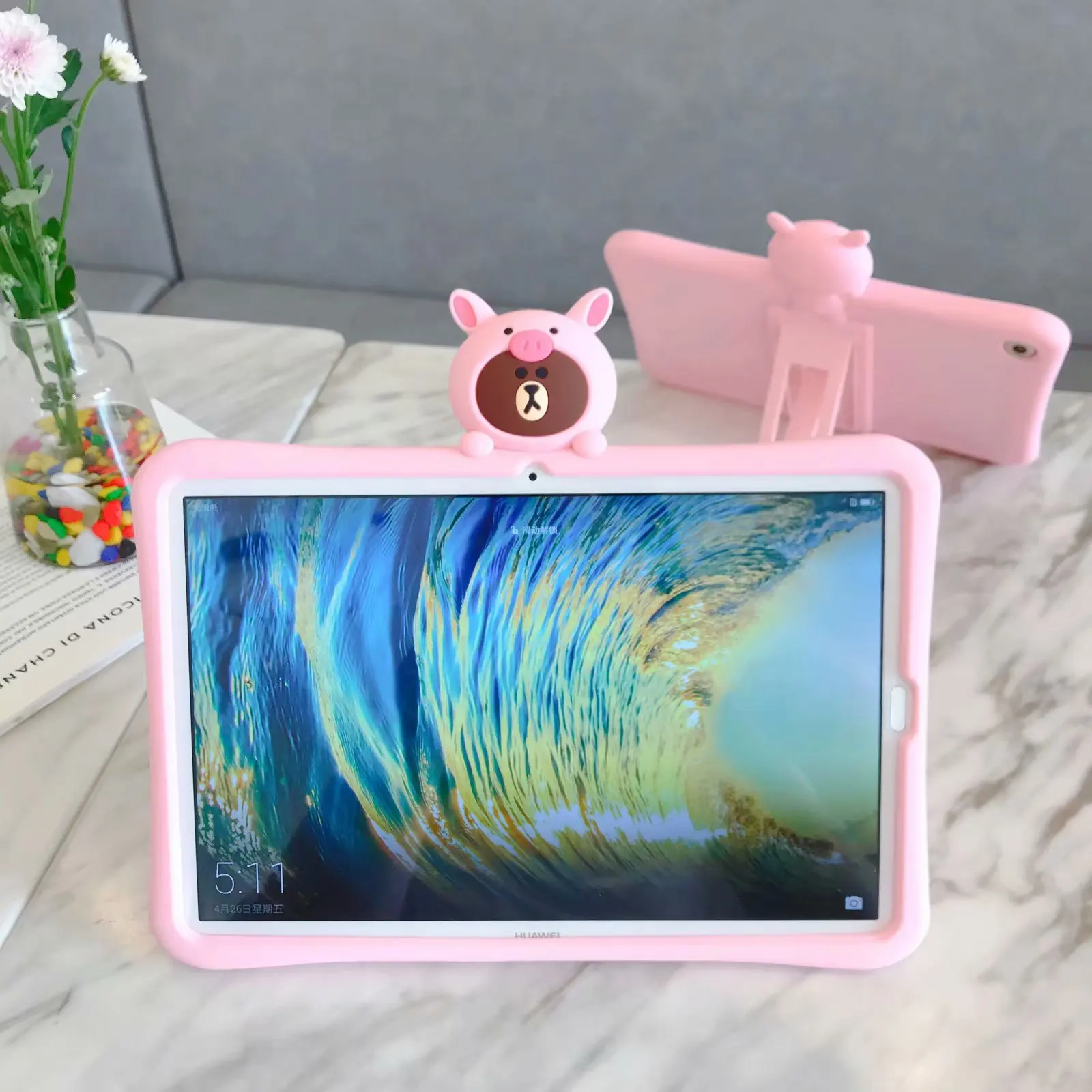 Силиконовый чехол для Huawei MediaPad T5 10 флип планшета диагональю 1 дюйма с мультяшным