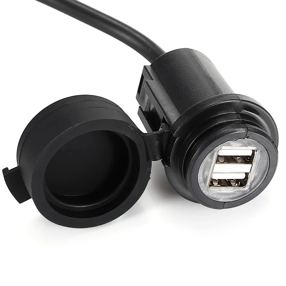 Цилиндрический Мотоцикл Скутер двойной USB зарядное устройство со светодиодным