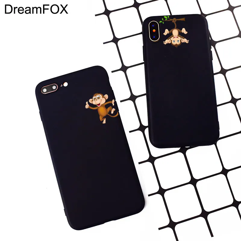 M205 милый черный силиконовый чехол с обезьянкой для Apple iPhone 11 Pro XR XS Max X 8 7 6 6S Plus 5 5S 5G