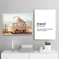 travel definition quote canvas painting a4 vintage camper car posters and prints nordic wall art pictures living room home decor