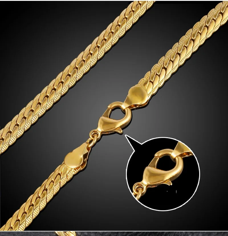 GOLD Мужские ювелирные изделия из нержавеющей стали, очаровательное золотое ожерелье 6 мм-9 мм, цепочка-чокер из змеиной кожи, Прямая поставка от производителя - Окраска металла: GOLD