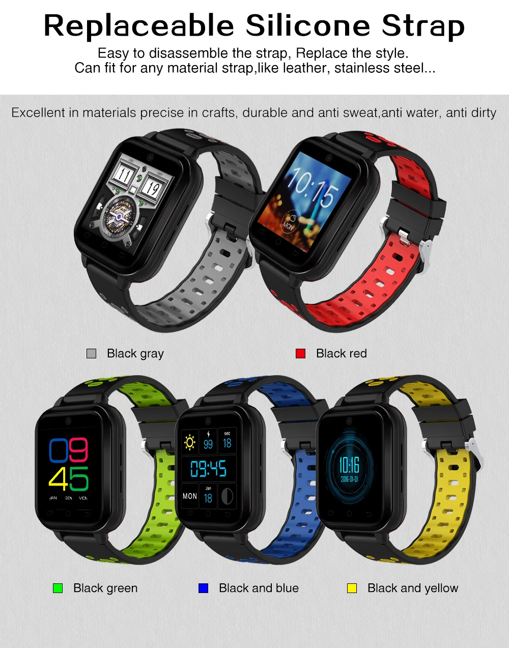 Новое поступление Android Smart premium watch phone поддержка 3g 4G sim-карты gps загрузка приложений с 1G ram 8G rom