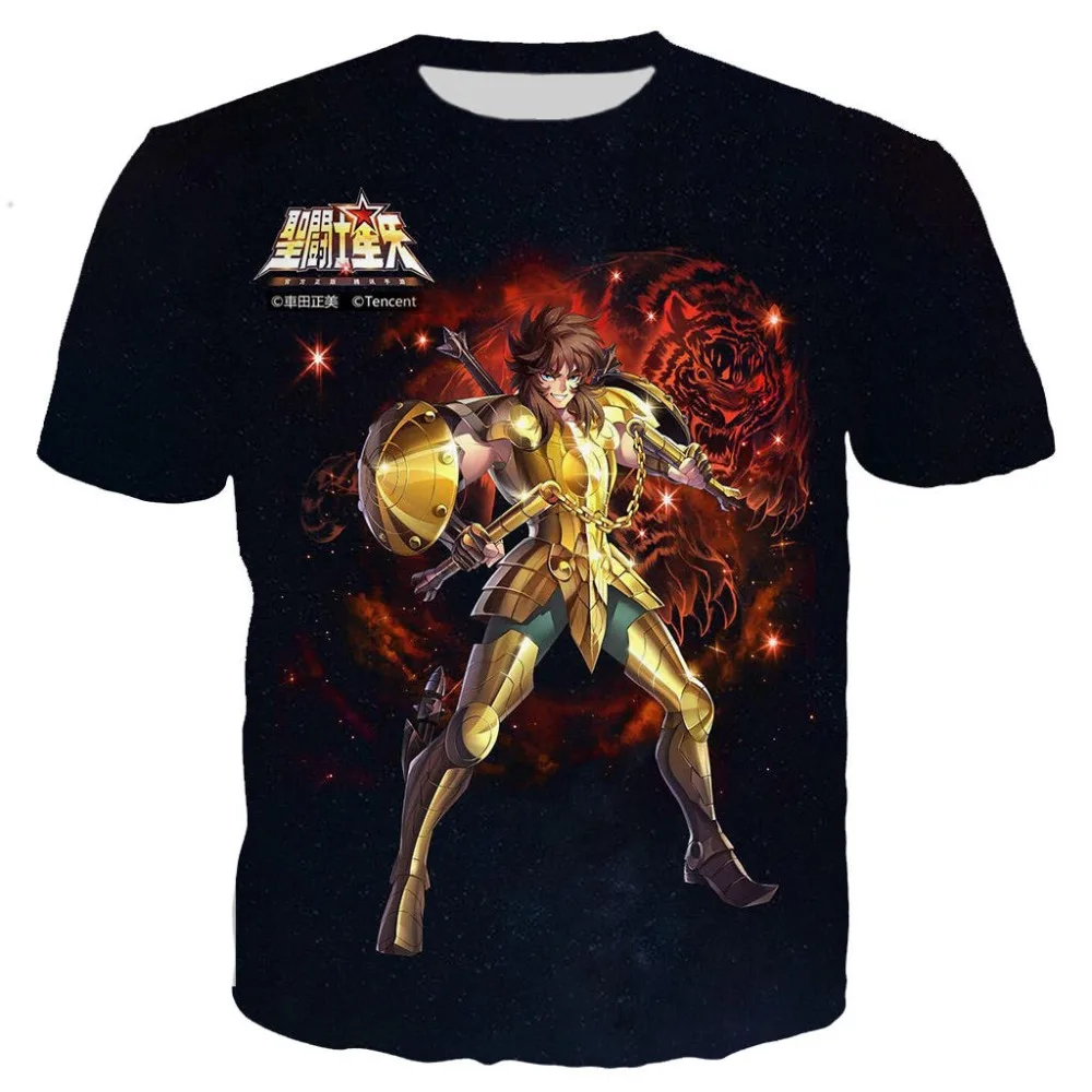 Последние аниме Saint Seiya футболки для мужчин/женщин 3D печать короткий рукав Harajuku