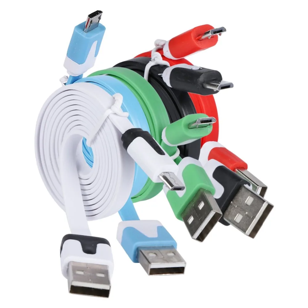 Плоский Micro USB кабель для зарядки и передачи данных 1 м|Кабели мобильных телефонов|