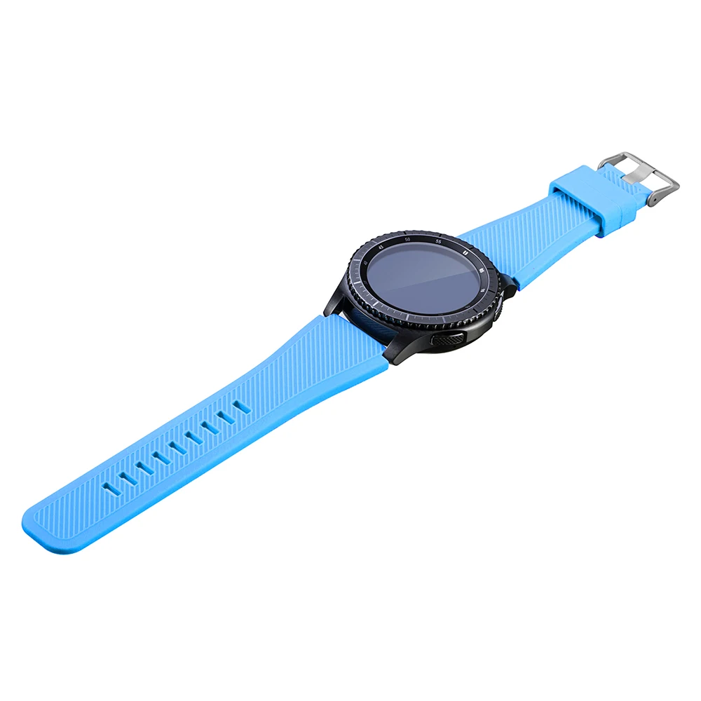 Силиконовый браслет ремешок для часов чистый цвет спортивный ремень Samsung Galaxy Gear S3