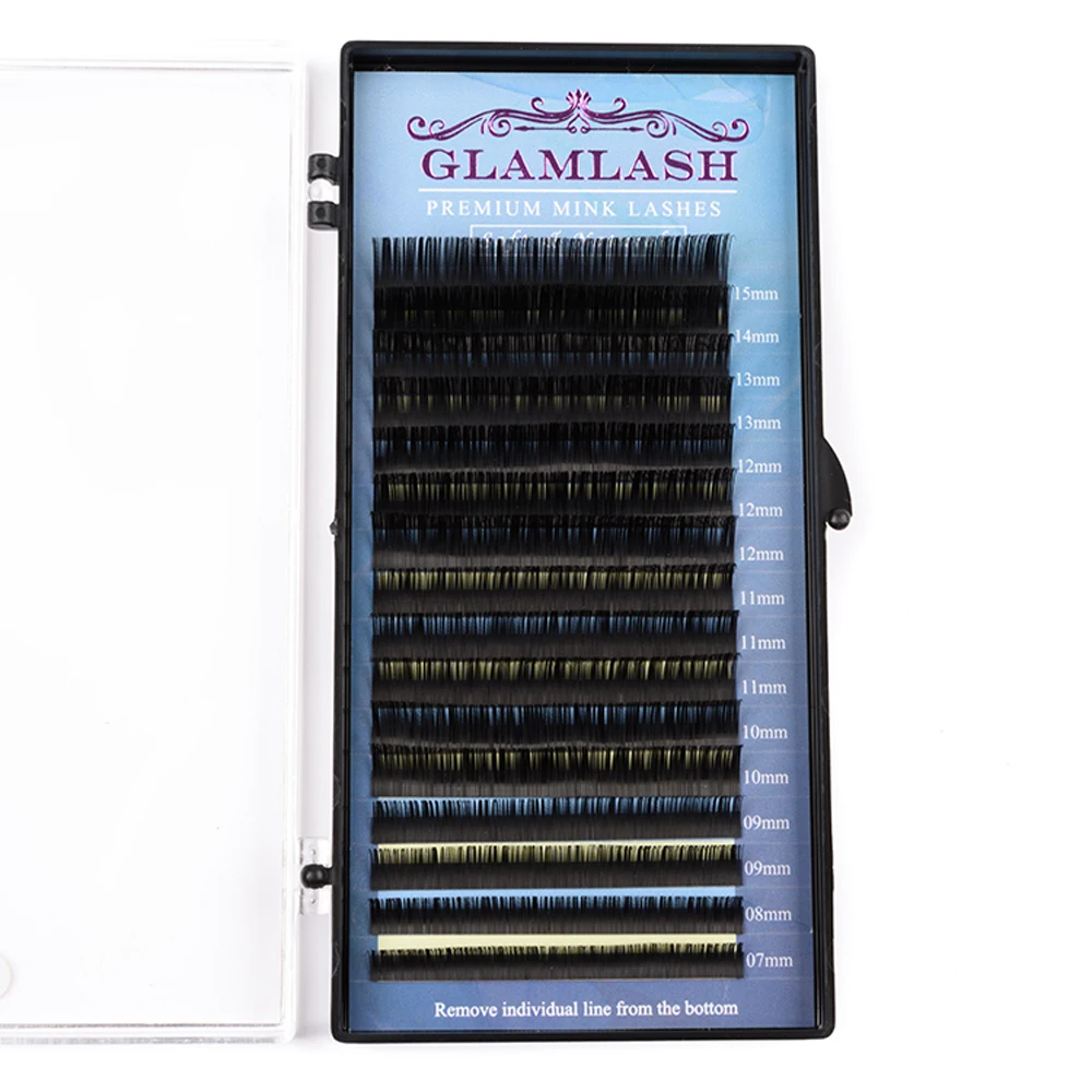 GLAMLASH 16 рядов JBCD 7~ 15 мм микс в одном лотке Натуральные Искусственные норковые Индивидуальные Накладные ресницы для наращивания ресниц макияж реснички профессиональные