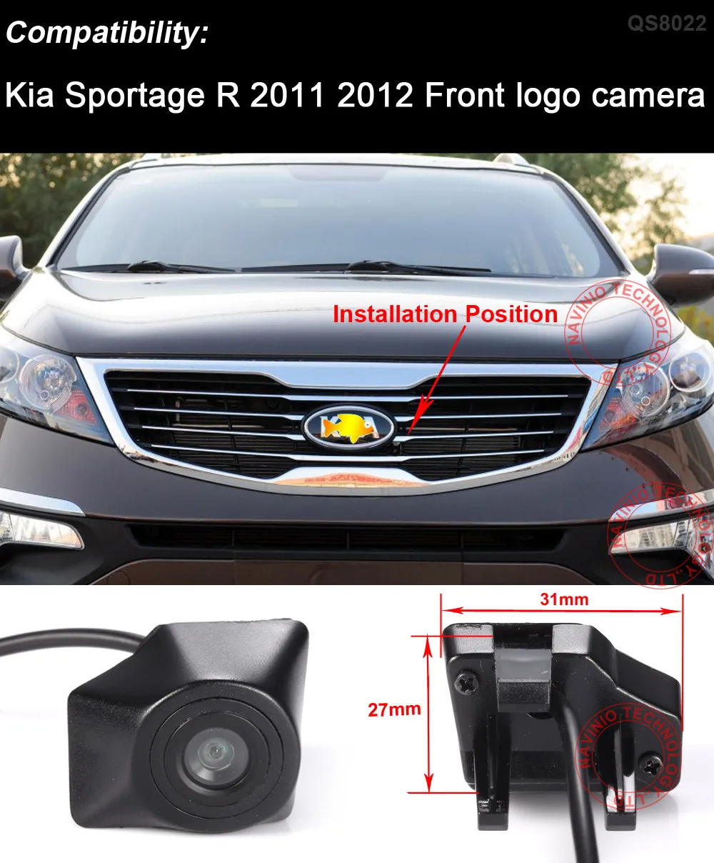 Цветная CCD Автомобильная камера с логотипом спереди для Kia Sportage R от 2011 2012 NTSC PAL(опционально