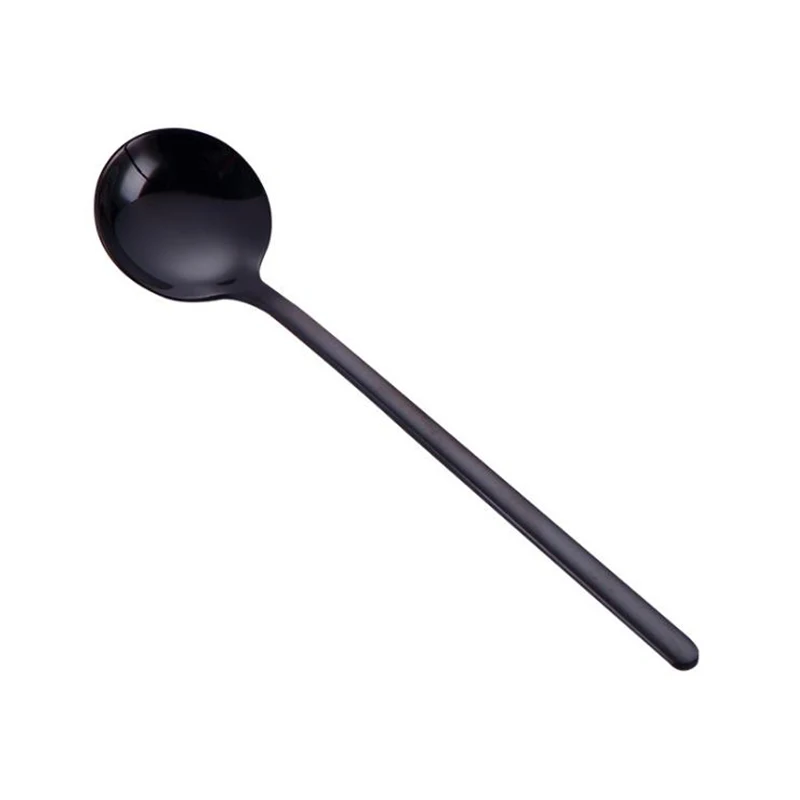 Black MICCK кофейная ложка из нержавеющей стали бариста инструменты совок для украшения кухни капучино латте молоко кофе перемешивание чайная ложка - Цвет: Black