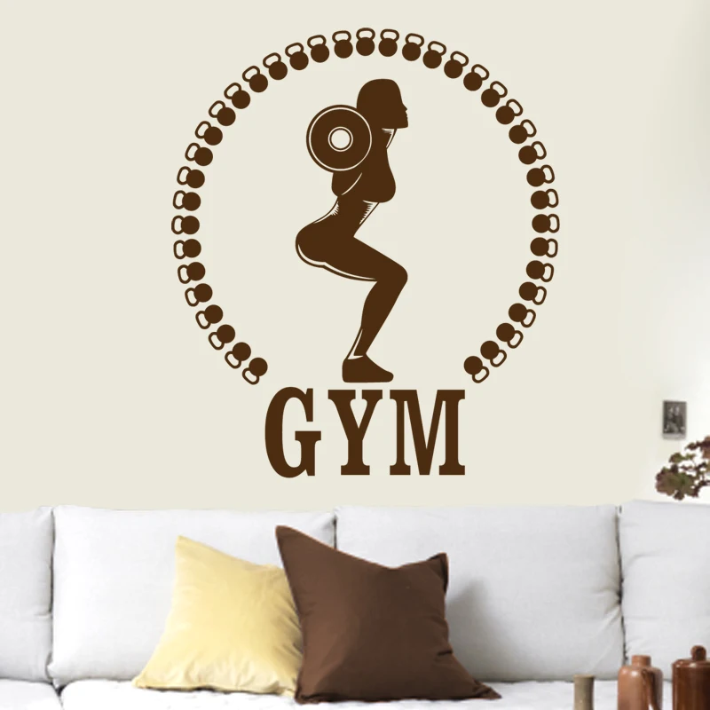 Фитнес наклейка штанга гимнастического зала Стикеры Бодибилдинг Плакаты